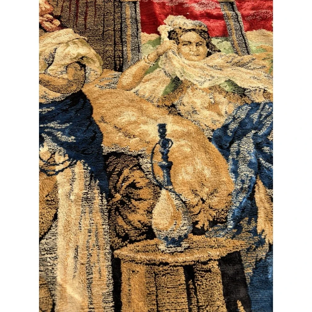 Vintage Persian Oriental Victorian 4x6 Woven  Tapestry Wall Hanging‎ Boho